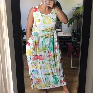 Vintage Jams world fruit & vegetable dress small